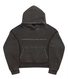 Sweat-shirt surdimensionné uni avec impression personnalisée, poids lourd, 500 g/m², molleton épais en coton, lavage à l'acide - Product Image 4
