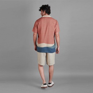 Camisa de lino con cuello cubano para hombre, transpirable y cómoda, ideal para ropa informal, vacaciones y actividades al aire libre - Product Image 2