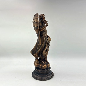 Statue religieuse en résine de l'archange Gabriel, finition bronze personnalisée, sculpture de Saint Gabriel à vendre - Product Image 5