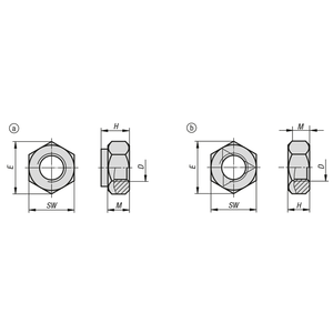 Élément de serrage en acier galvanisé M4, écrou de blocage hexagonal à bride DIN980 K1146 pour assemblage industriel - Product Image 2
