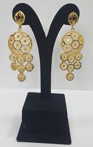 Conjunto de joyería de Latón chapado en oro, collar largo, pendiente, fingererring - Product Image 3