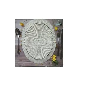 标准质量棉编织物杯垫手工花边杯垫波西米亚风格防滑杯垫圆形餐垫
