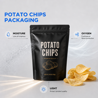 Op maat bedrukte aluminiumfolie stand-up pouch, food grade Mylar zak voor chips en snacks, met hersluitbare zip.
