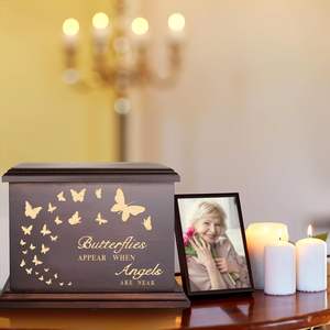 Cremation Memorial Urns <b>for</b> Human <b>Ashes</b> Adult Male Female, Wooden Urns <b>Box</b> and Casket <b>for</b> <b>Ashes</b> Men Women Child, Large Burial - Product Image 4