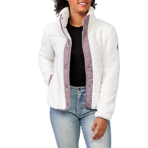 Chaqueta de lana de Sherpa con cuello levantado para invierno, chaqueta de Sherpa cálida con cremallera gruesa para exteriores para mujer - Product Image 2