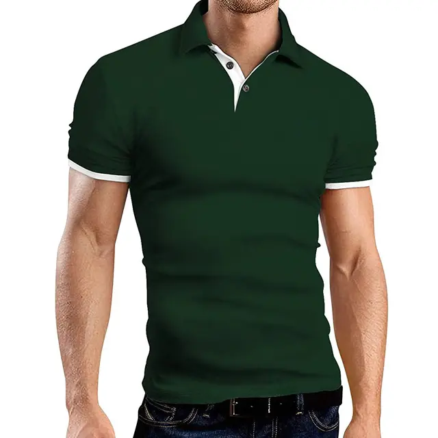 Men s Short Sleeve Polo Shirts Custom Design Plus Size Cotton Spandex Men s T Shirt