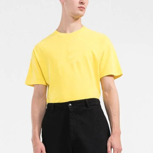 เสื้อยืดถักพื้นผิวแบบใส่สบายเสื้อยืดผ้าฝ้ายมีกระเป๋าโลโก้ - Product Image 4