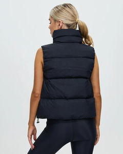 <b>Women</b> Waterproof Puffer <b>Vest</b> Cowinner Padded Polyester Stand Collar Zip-Up Crop Sleeveless for Dry Breathable Eco-Friendly OEM - Product Image 5