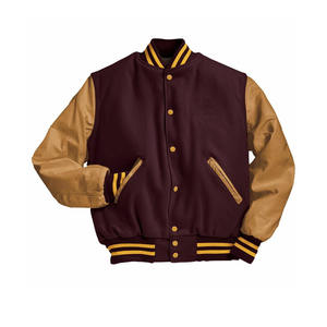 Men's High Quality Winter Style College Letterman Varsity Baseball Jackets Custom Chenille Embroidered Canvas Leather Sleeves - Product Image 2