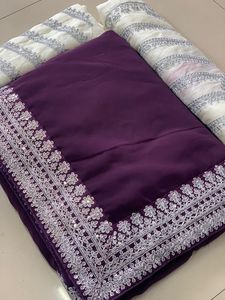 2024 nuevo diseñador de tendencia Heavy Georgette Saree para damas Rich Look Fantasy Party Wear Modern Indian Ethnic Outfit para boda - Product Image 6