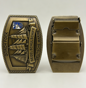 Boucle de ceinture en métal en forme de voilier, bronze antique/cuivre rouge/nickelé, style 3D personnalisé, accessoire de mode - Product Image 4