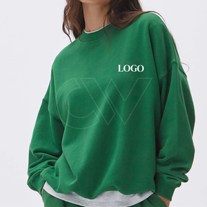 Sudadera de invierno al por mayor para mujer, de manga larga, cuello redondo, informal, de ajuste holgado, para entrenamiento, con logotipo frontal tipo insignia - Product Image 1