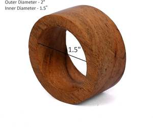 Anneaux de serviette en bois portables pour la décoration de table, anneaux de serviette en bois naturel, anneaux de serviette en bois de chêne, anneaux de serviette en bois faits à la main - Product Image 6