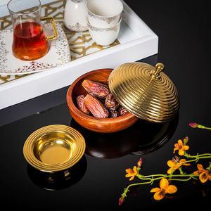 Cuencos de dátiles y nueces de chocolate dorado y plateado de acero inoxidable de buena calidad - Product Image 3