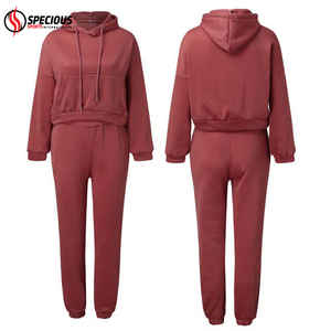 High Quality Women's Streetwear Casual Heavyweight Tracksuits Customized Size Hooded Breathable 100% Cotton <b>Eco</b>-Friendly Solid - Product Image 6