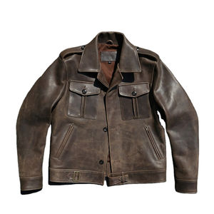 Chaqueta de cuero personalizada para hombre 2025, chaqueta de invierno hecha en Pakistán, cierre de botón de relleno de algodón, bolsillo estampado de talla grande, característica cálida - Product Image 1