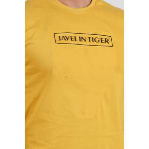 Camiseta de algodón orgánico con estampado de mostaza picante Slim Fit 100% algodón y <span class=keywords><strong>material</strong></span> de poliéster - Product Image 4