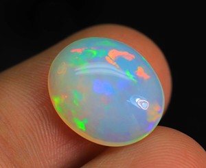 Piedra preciosa de cabujón ovalada de ópalo etíope-Welo Multi Fire Gems-Gemas pulidas sueltas suaves de las minas etíopes - Product Image 2