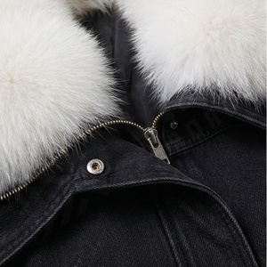 Veste en jean sur mesure de qualité pour femmes, design élégant, fermeture éclair verticale sur le devant, poche, style hip-hop de rue, couleur personnalisée - Product Image 4