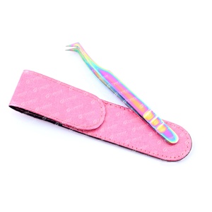 Herramienta de injerto de pestañas postizas con logotipo personalizado de alta calidad, pinzas de extensión de pestañas de acero inoxidable coloridas, punta de volumen TypeBeauty - Product Image 5