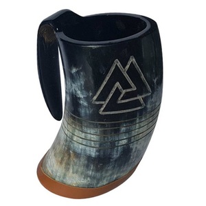 Handmade Natural Viking Valhallah Vibe Drinking Horn <b>Mug</b> Tankard Eco-Friendly Customized Engraving Designs Polished Organic - Product Image 3