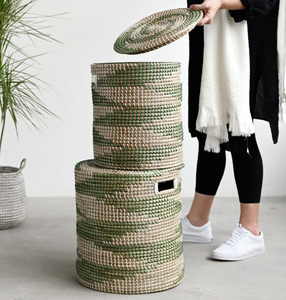 Hot Sell Design Straw Nylon Laundry Straw <b>Basket</b> <b>with</b> <b>Lids</b> Cheap Price Low MOQ Storage Household <b>Basket</b> <b>Basket</b> <b>with</b> Handle <b>Lid</b> - Product Image 1