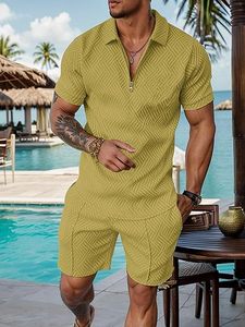 Conjunto de Verano para Hombre, Dos Piezas, Pantalones Cortos y Camiseta, Estilo Urbano Informal, Conjunto de Pantalones y Camiseta para Hombre - Product Image 4