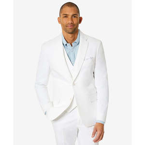 Giacca da Completo Tommy Hilfiger da Uomo Modern-Fit Th Flex Stretch Chambray Bianca Taglia 40 - Product Image 4