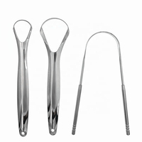 Grattoir à langue en acier inoxydable double face en forme de U avec logo et couleur personnalisés pour les soins bucco-dentaires en voyage