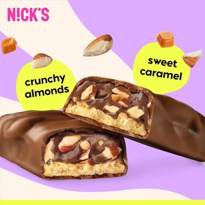 Barres protéinées N!CK'S au chocolat et aux amandes - Boîte de 12 |   Collation riche en protéines, faible en calories, (12 barres x 50g) - Product Image 5