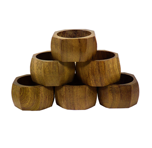 Servilletero de mesa de madera de acacia de aspecto elegante Con el mejor diseño Forma redonda Diseño elegante Excelente calidad - Product Image 2