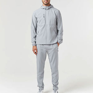 Ensemble de sweat-shirt à demi-zip avant pour homme, molleton haute densité, épaules tombantes, sweat-shirt uni, poches kangourou, col montant, survêtement pour homme - Product Image 6