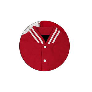 OEM Men's High University Custom Varsity Jackets Red <b>Wool</b> Woven Winter Work Bomber Baseball Applique Light <b>Fabric</b> Outdoor Jacket - Product Image 2