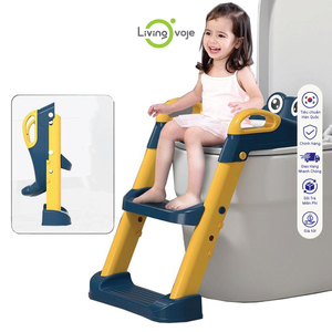 SB TECH Kids <b>Step</b> <b>Stool</b> with Safety Handles Blue and Yellow Print Other Material for Potty Training - Product Image 1