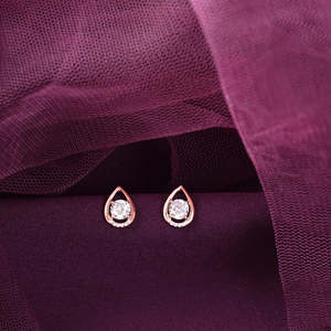 NOVAMART Fine Tosca <b>Silver</b> <b>Stud</b> <b>Earrings</b> Water Drop Star Geometric Patterns Vintage Trendy Cute Engagement Wedding Zircon Diamon - Product Image 2