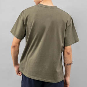 Venta al por mayor dobladillo curvo traje casual algodón hombres camisetas uso diario personalizado impreso 100% algodón camiseta para hombres ajuste suelto - Product Image 6