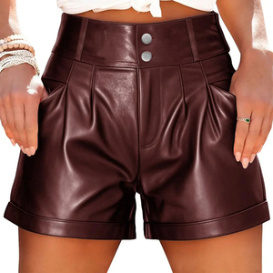 Shorts de Cuero para Mujer de Alta Calidad al por Mayor, Diseño Moderno, Color Sólido - Product Image 4