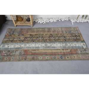 พรมสไตล์วินเทจขนาดใหญ่ลายเบจสีฟ้าสี่เหลี่ยมผืนผ้าวัสดุขนแกะ3.3 x 6.4ft สำหรับตกแต่งห้องโถงห้อง - Product Image 3