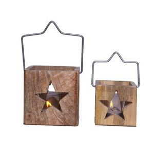 <b>Wooden</b> Christmas Candle Votive With Rope Handle Heart Cutting New Arrival Wedding and Christmas Decorative Product <b>for</b> <b>Sale</b> - Product Image 2