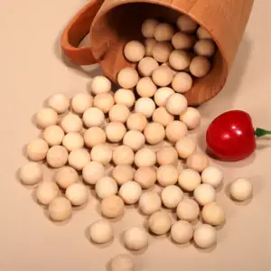 100pcs Unfinished Beads Blank Wooden Balls Wood Spheres Custom Colored shaped sized Wooden Beads small large hole