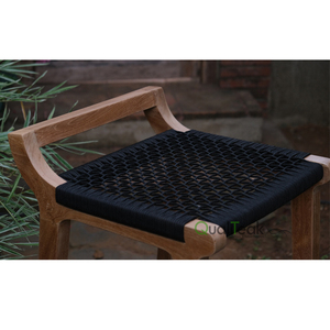 Sidi Modern Teak Bar <b>Stool</b> with Rope Weaving Eco-Friendly for Outdoor Restaurants and Hotels - Product Image 5