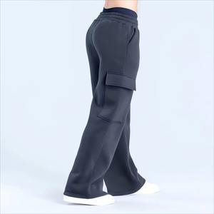 High Quality Top Selling Breathable <b>Wide</b> <b>Leg</b> Baggy Sweatpants <b>Cargo</b> Pockets Winter Streetwear Elastic Waist Heavyweight - Product Image 4