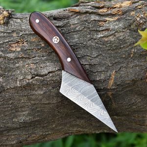 Cuchillo de caza hecho a mano de Damasco Skinner con Funda de cuero OEM compatible con espiga completa para Camping y supervivencia cuchillo de caza - Product Image 5