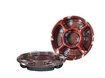 โปร่งใส (ฝา) สีดำหรือการพิมพ์ (ฐาน)