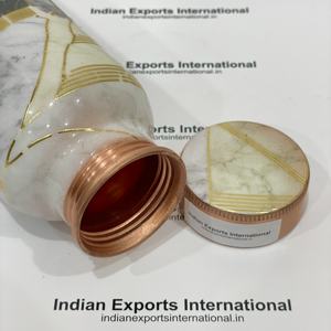 IEI 24. Bouteille d'eau de 1 litre avec finition émaillée en cuivre pur, écologique et portable pour la maison, le bureau et l'extérieur personnalisable - Product Image 5