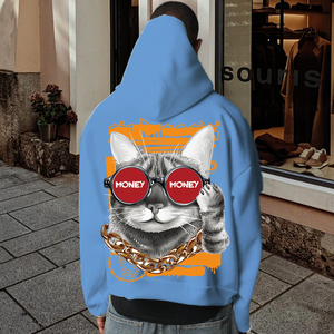 ชุดวอร์มสีชมพูของผู้ชายชุดวอร์มมีซิปเย็บปักลายด้วยกรดซีดๆสำหรับ3D มีฮู้ดสำหรับฤดูหนาว - Product Image 6