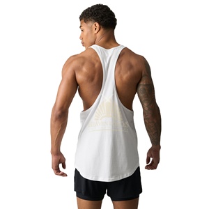 100% Cotton Y-Back <b>Tank</b> <b>Top</b> <b>for</b> <b>Men</b> Quick Dry Stringer Vest Custom Size Fitness Gym Training Workout Muscle Shirt ODM Supply - Product Image 2