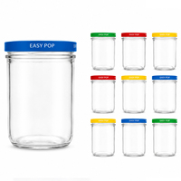 Bocal Mason personnalisé avec couvercle 150ml 250ml 500ml 1000ml, bocal en verre à large ouverture avec couvercle à vis, hermétique, pour stockage alimentaire et mise en conserve