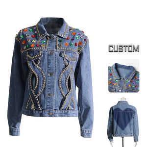 <b>Women</b> Blue Denim Jacket With Multiple Zipper Accents Cropped Jean <b>Coat</b> Moto Style Outerwear Fashion Ladies Long Sleeve Jacket - Product Image 5