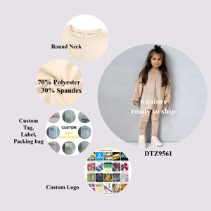 Özel kadife çocuk eşofman kış çocuk giyim seti toptan uzun kollu pijama yürümeye başlayan giysi çocuk kız kıyafet seti - Product Image 2